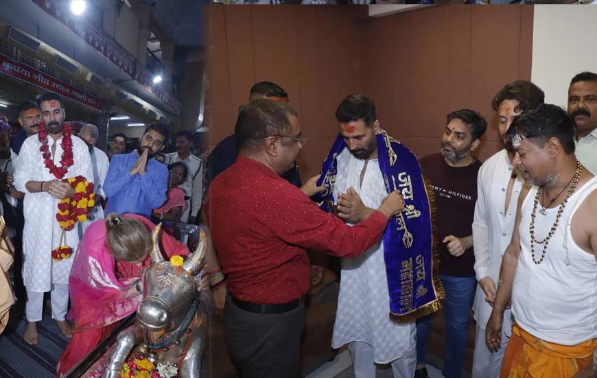 महाकाल के दरबार में अक्षय और टाइगर: नंदी के कान में कही मनोकामना, देश की तरक्की की कामना की, डिंपल कपाड़िया भी साथ