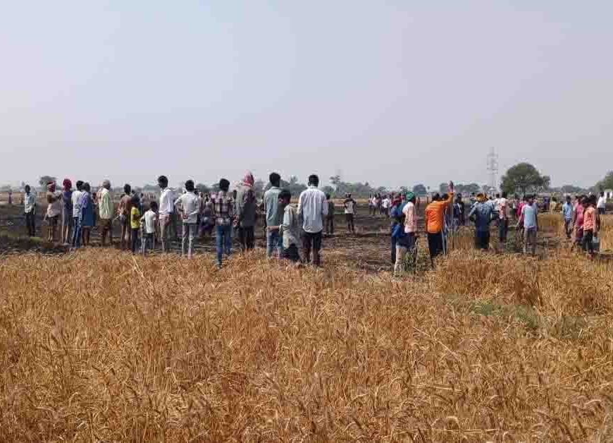 चंदौली में गेहूं की फसल पर आग का तांडव, 10 बीघा से अधिक खेत जलकर राख