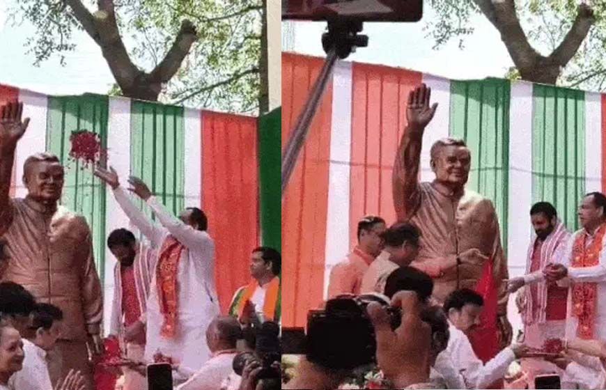 गुरुग्राम पहुंचे CMसैनी, पूर्व पीएम अटल बिहारी की प्रतिमा का अनावरण, फरियादियों की सुनी शिकायत