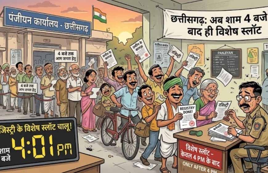 छत्तीसगढ़ में रजिस्ट्री के नियम बदले: अब शाम 4 बजे के बाद मिलेंगे स्पेशल अपॉइंटमेंट स्लॉट