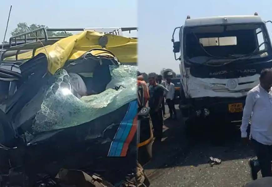 महाराष्ट्र के ठाणे में सड़क हादसा, 11 की मौत: मृतकों में 3 महिलाएं, सीमेंट मिक्सर ट्रक से टकराई वैन
