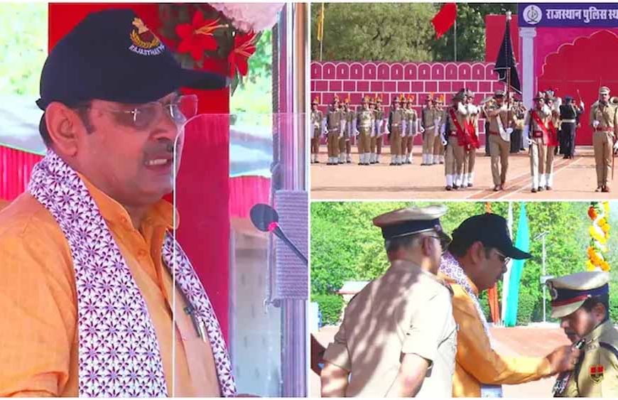 राजस्थान पुलिस का 77वां स्थापना दिवस, सीएम भजनलाल शर्मा ने परेड की सलामी ली