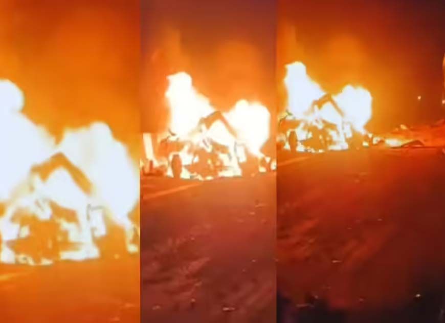 मिर्जापुर में ट्रक के ब्रेक फेल, बोलेरो को मारी टक्कर, 9 लोग जिंदा जलकर मरे