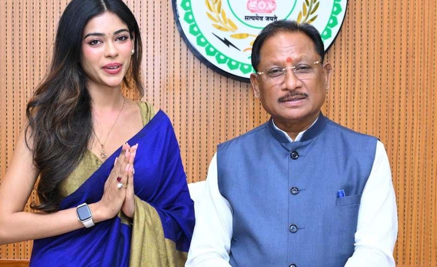CM साय से मिली मिस इंडिया छत्तीसगढ़ अनुष्का सोन, विधानसभा में ऐतिहासिक सत्र सुनने पहुंची थी