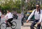 जयपुर में साइकिल से हाईकोर्ट पहुंचे जस्टिस समीर जैन, ईंधन बचत की मुहिम को मिला समर्थन
