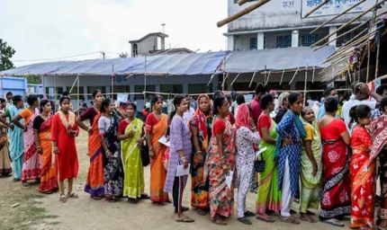 बंगाल के 15 मतदान केंद्रों पर री-पोलिंग, 9 बजे तक 16.23% वोटिंग