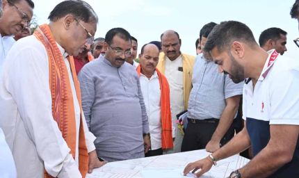 निर्माणाधीन नालंदा परिसर का मुख्यमंत्री  साय ने किया निरीक्षण: गुणवत्तापूर्ण एवं समय-सीमा में कार्य पूर्ण करने के दिए निर्देश