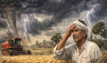 पश्चिमी विक्षोभ का असर: पंजाब में आंधी-ओलावृष्टि से मंडियों में रखा गेहूं भीगा