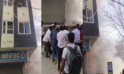 हिसार के होटल डिजायर में भीषण आग, जान बचाने के लिए युवती ने लगाई छलांग
