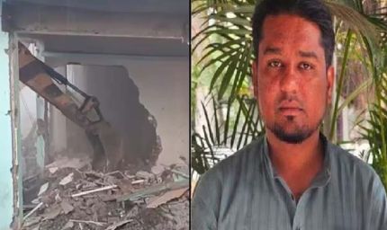 TCS कांड में बड़ा एक्शन: निदा खान के मददगार AIMIM पार्षद मतीन पटेल के घर-ऑफिस पर चला बुलडोजर