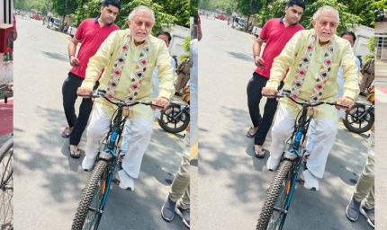 सीएम योगी की प्रेरणा से ईंधन बचत अभियान को मिली नई रफ्तार, साइकिल से विधानसभा पहुंचे वित्त मंत्री