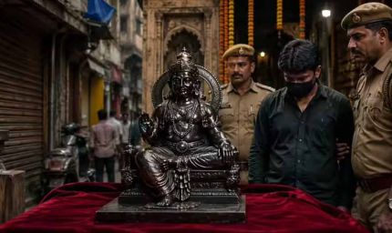 चांदनी चौक मंदिर से चोरी हुई शनिदेव की अष्टधातु मूर्ति बरामद, 4000 रुपये में बेची गई थी