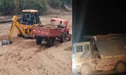महानदी में अवैध खनन पर बड़ा प्रहार: नाकेबंदी के दौरान 14 ओवरलोड हाइवा जब्त