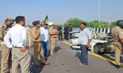 पूर्वांचल एक्सप्रेस-वे पर भीषण हादसा, कंटेनर से टकराई कार; दंपती समेत 5 की मौत
