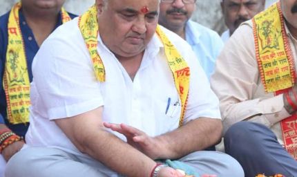 पर्यटन, संस्कृति एवं धर्मस्व मंत्री  राजेश अग्रवाल ने किया शिव मंदिर निर्माण कार्य का भूमिपूजन
