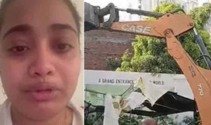 लखनऊ: सैलून मैनेजर रत्ना सिंह सुसाइड केस में आरोपी के अपार्टमेंट पर चला बुलडोजर