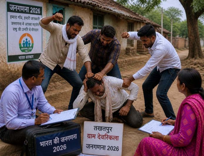 न्यायधानी बिलासपुर में जनगणना दल पर फिर हमला — बिल्हा के बाद तखतपुर के देवरीकला में कोटवार की बेरहमी से पिटाई