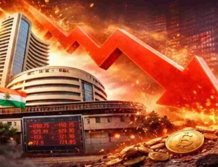 शेयर बाजार में हाहाकार! सेंसेक्स 1100 अंक लुढ़का, निवेशकों में मची दहशत