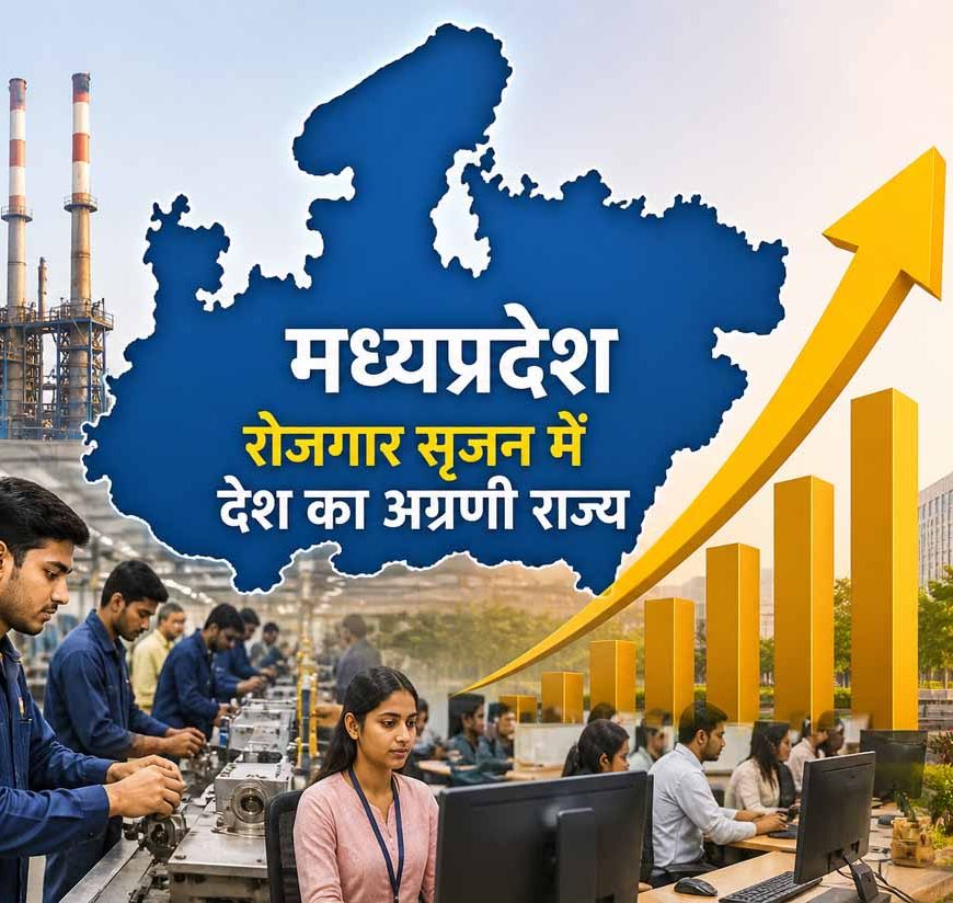 इन्वेस्ट  इंडिया के आंकड़ों में मध्यप्रदेश रोजगार सृजन में देश का अग्रणी राज्य