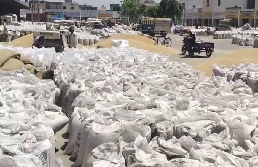 करनाल मंडी में अनाज का अंबार: लिफ्टिंग न होने से किसान बेहाल