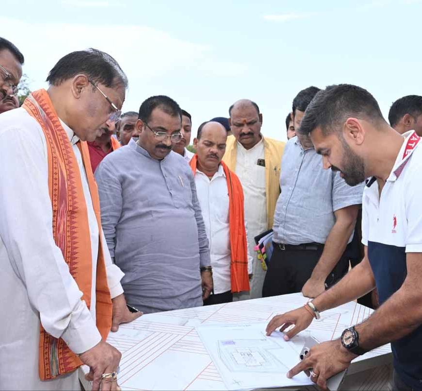 निर्माणाधीन नालंदा परिसर का मुख्यमंत्री  साय ने किया निरीक्षण: गुणवत्तापूर्ण एवं समय-सीमा में कार्य पूर्ण करने के दिए निर्देश