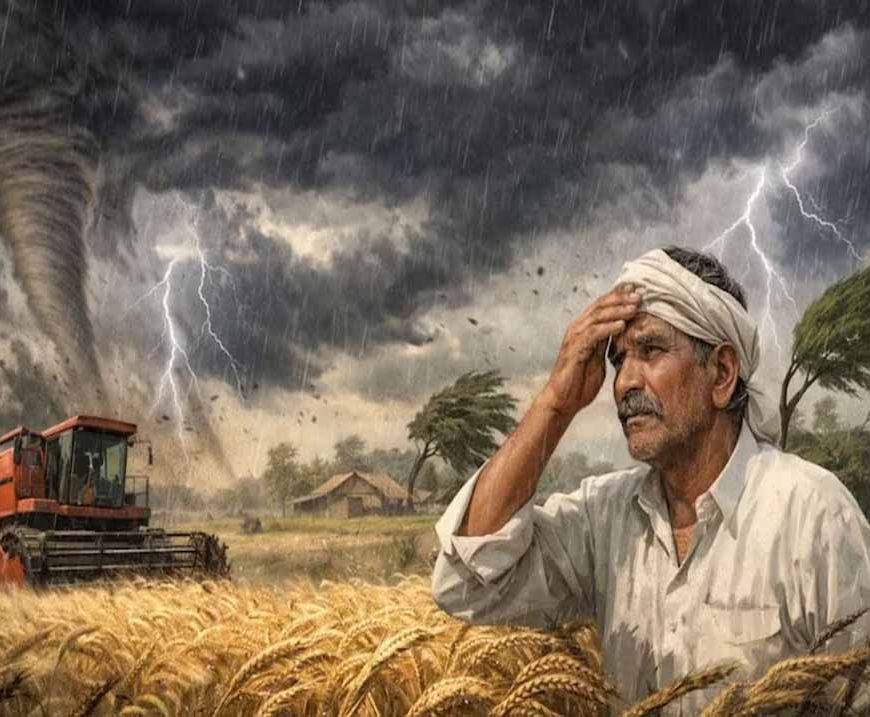 पश्चिमी विक्षोभ का असर: पंजाब में आंधी-ओलावृष्टि से मंडियों में रखा गेहूं भीगा