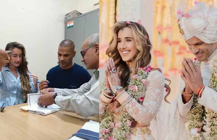 दूसरी शादी के बाद शिखर धवन ने कराया मैरिज रजिस्ट्रेशन, पत्नी सोफी संग पहुंचे गुरुग्राम