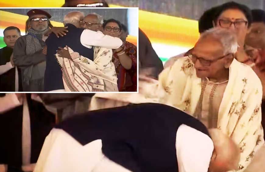 शुभेंदु की शपथ से पहले PM मोदी ने माखनलाल सरकार से लिया आशीर्वाद, बंगाल को अनोखा सलाम