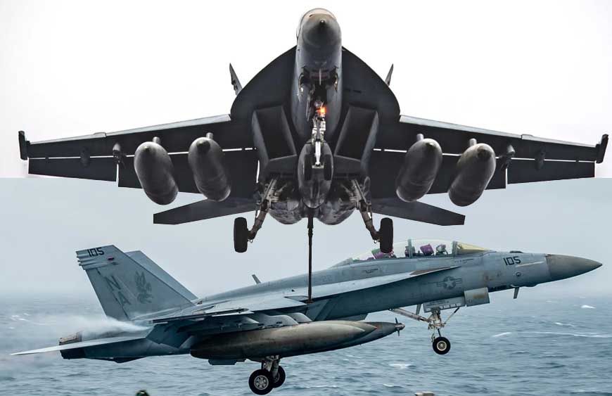 US ने पहली बार F/A-18 सुपर हॉर्नेट से किया ब्लॉकेड हमला, 3 ईरानी जहाज रोके