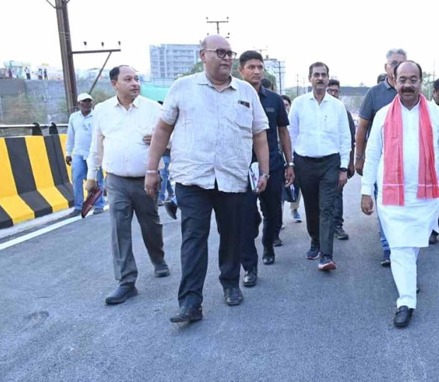 कचना ओवर-ब्रिज जल्द होगा शुरू, उप मुख्यमंत्री  अरुण साव ने अंतिम चरण के कार्यों का किया निरीक्षण