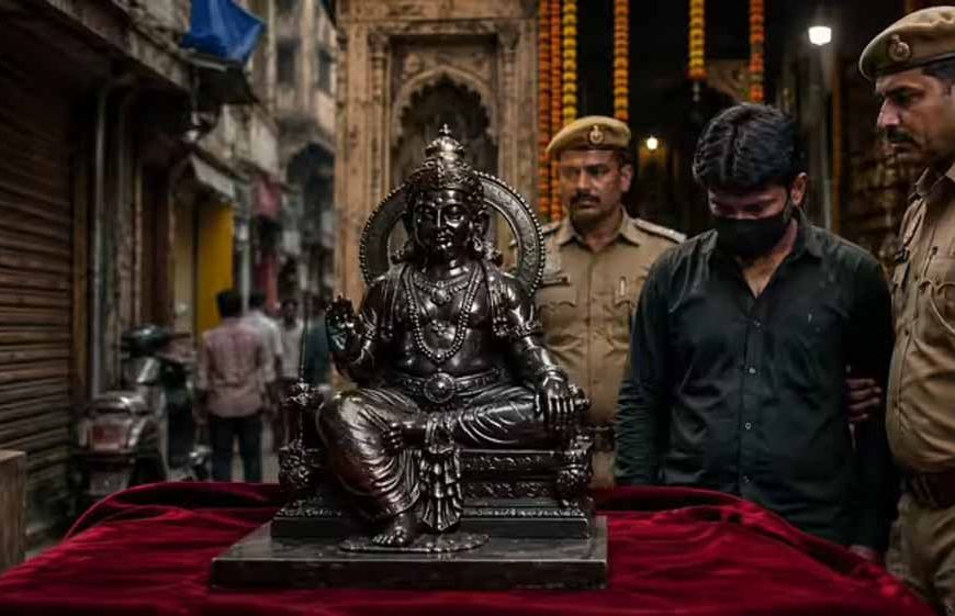 चांदनी चौक मंदिर से चोरी हुई शनिदेव की अष्टधातु मूर्ति बरामद, 4000 रुपये में बेची गई थी