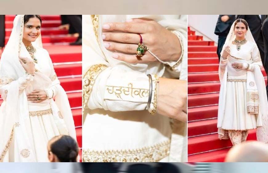 कान्स के रेड कार्पेट पर छाया पंजाबी अंदाज, Rupi Gill ने मिट्टी से जुड़े संस्कारों से जीता दिल
