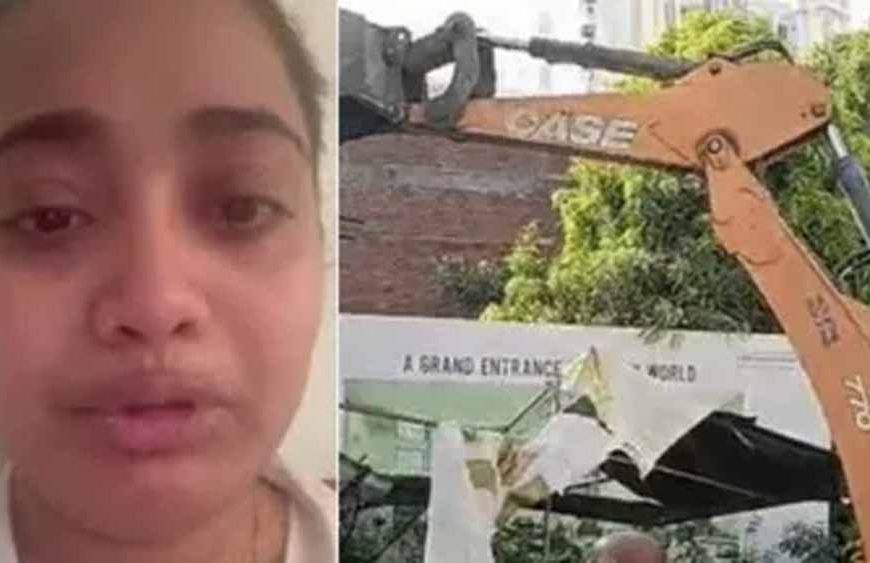 लखनऊ: सैलून मैनेजर रत्ना सिंह सुसाइड केस में आरोपी के अपार्टमेंट पर चला बुलडोजर