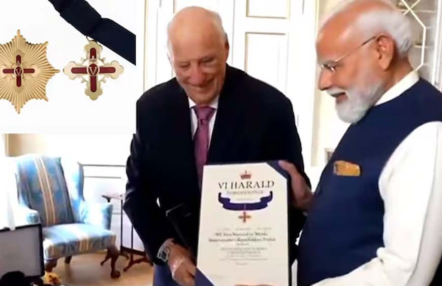 PM मोदी को मिला 32वां ग्लोबल सम्मान, नॉर्वे ने दिया ‘ग्रैंड क्रॉस ऑफ द रॉयल ऑर्डर ऑफ मेरिट’