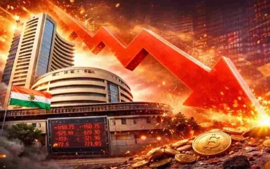 शेयर बाजार में हाहाकार! सेंसेक्स 1100 अंक लुढ़का, निवेशकों में मची दहशत