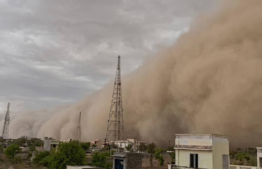 राजस्थान में रेत का खौफनाक बवंडर, दिन में छाया अंधेरा; सड़कों पर थम गई रफ्तार