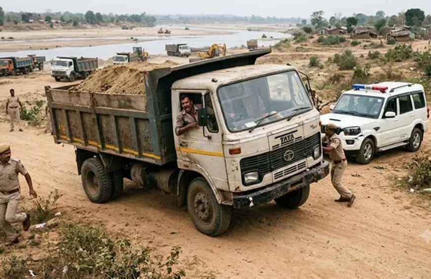 रांची में बालू माफियाओं का आतंक, पुलिस पर गाड़ियां चढ़ाने की कोशिश