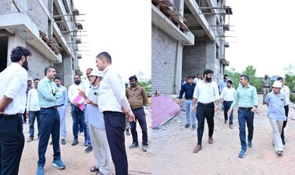 निर्माणाधीन जगदेव राम उरांव कल्याण आश्रम चिकित्सालय का प्रभारी सचिव श्री अंकित आनंद ने किया निरीक्षण