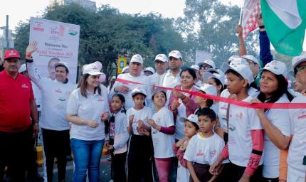 सक्ती में मैराथन दौड़ के जरिए विकास का संदेश, ‘12 साल विश्वास और जनकल्याण के’ थीम रही खास