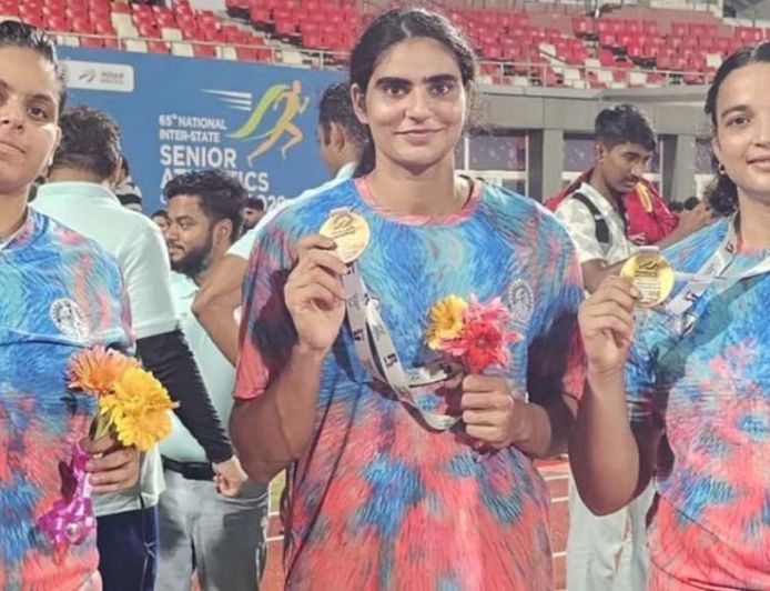 हरियाणा की बेटियों ने नेशनल एथलेटिक्स में डिस्कस थ्रो पर किया कब्जा