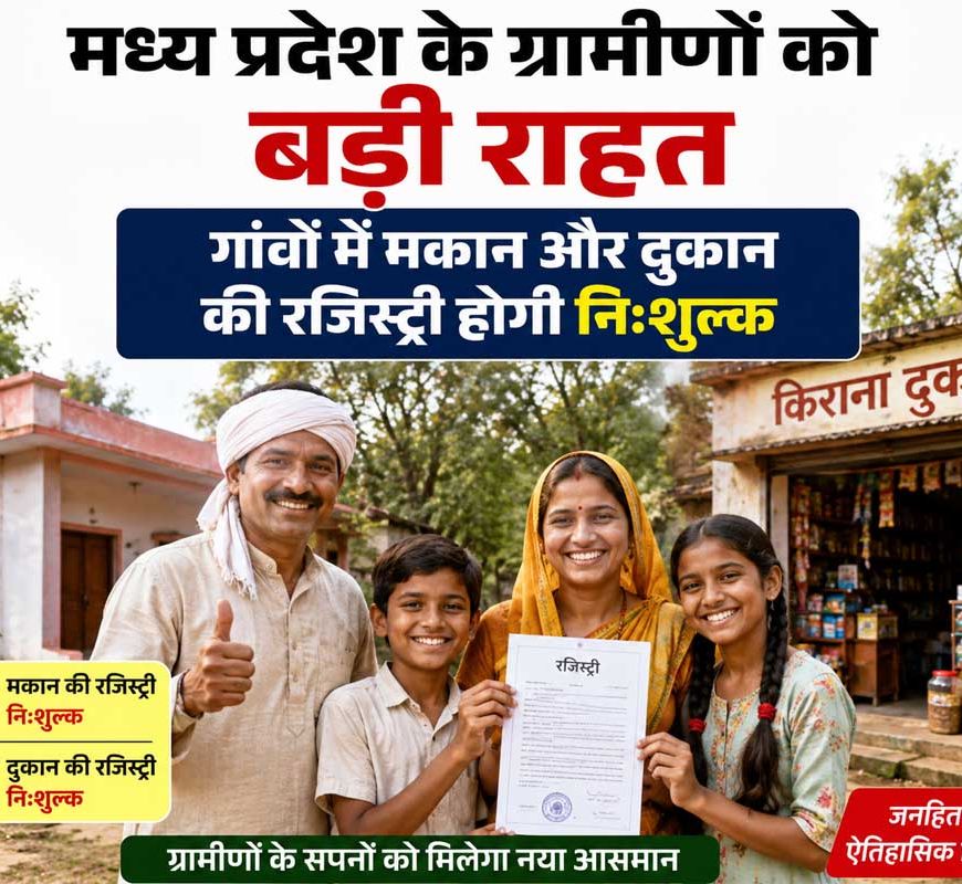 मध्य प्रदेश के ग्रामीणों को बड़ी राहत, गांवों में मकान और दुकान की रजिस्ट्री होगी निःशुल्क