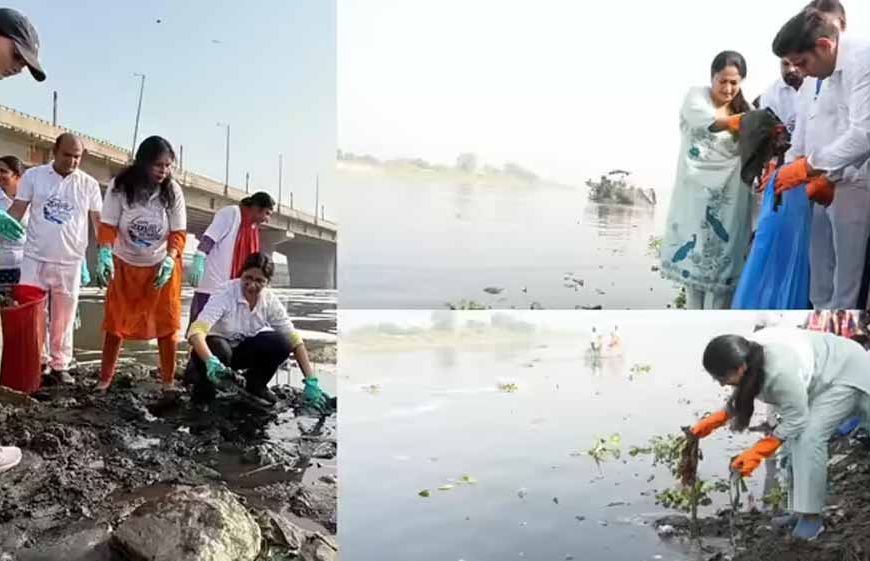 रेखा गुप्ता ने यमुना सफाई अभियान में लिया हिस्सा, जनभागीदारी पर दिया जोर