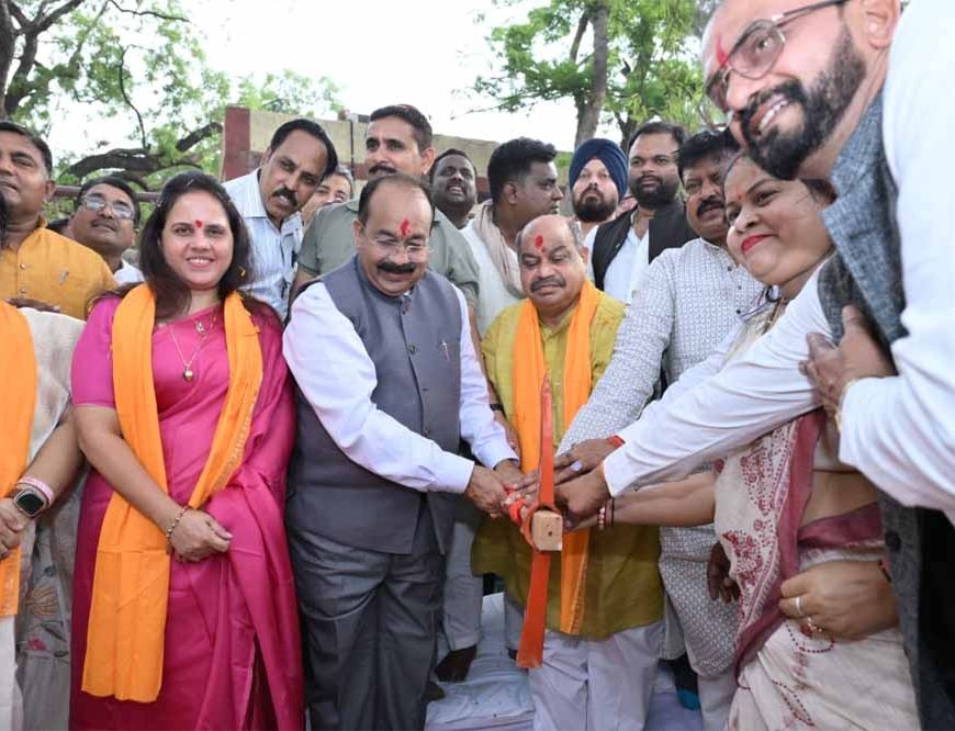 उप मुख्यमंत्री अरुण साव ने 2500 किलोलीटर क्षमता के पानी टंकी निर्माण का किया भूमिपूजन