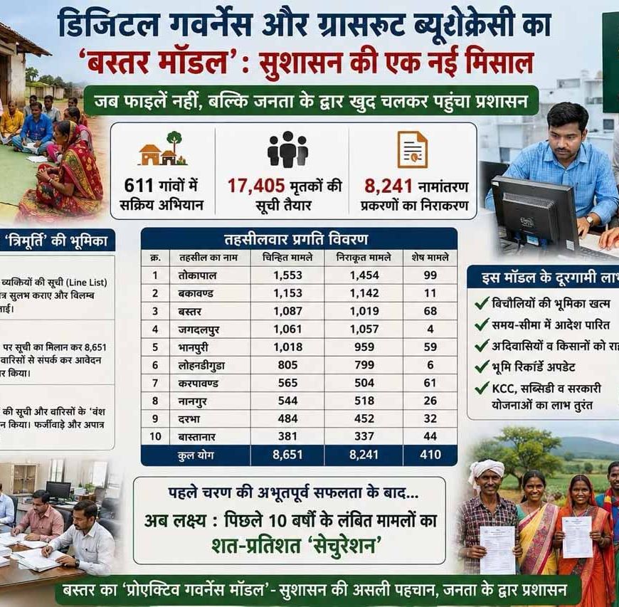 बस्तर मॉडल बना देश में मिसाल: डिजिटल गवर्नेंस और ग्रासरूट ब्यूरोक्रेसी ने बदली सुशासन की तस्वीर