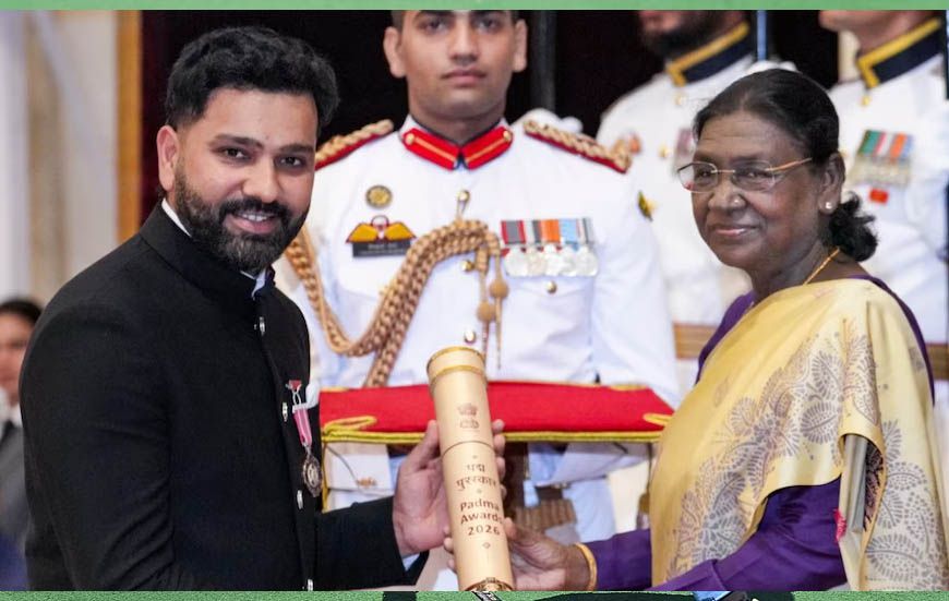 टीम इंडिया के कप्तान रोहित शर्मा को पद्मश्री, राष्ट्रपति भवन में हुआ सम्मान