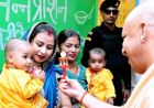 सीएम ने बच्चों का अन्नप्राशन कराया और स्टॉलों का किया अवलोकन