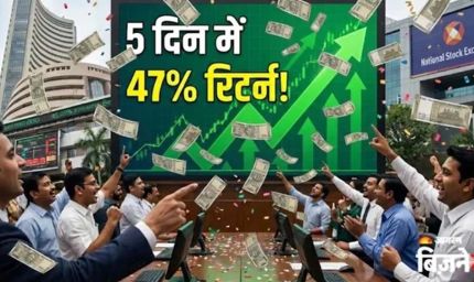 सेंसेक्स-निफ्टी गिरे, लेकिन इन पांच शेयरों ने दिया 47 प्रतिशत तक रिटर्न