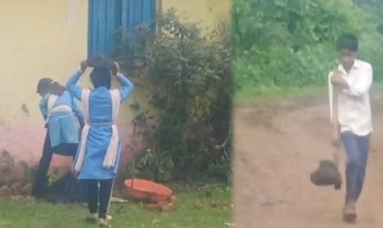 एक पेड़ माँ के नाम के लिए नाला पार कर रहे थे नौनिहाल