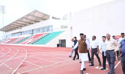 महिला एशियन चैंपियनशिप की तैयारियों को लेकर मंत्री  सारंग नाथुबरखेड़ा अंतरराष्ट्रीय स्पोर्ट्स कॉम्पलेक्स का किया निरीक्षण