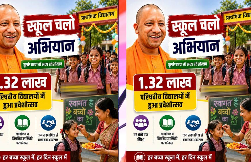 स्कूल चलो अभियान के दूसरे चरण में 1.32 लाख परिषदीय विद्यालयों में हुआ भव्य प्रवेशोत्सव